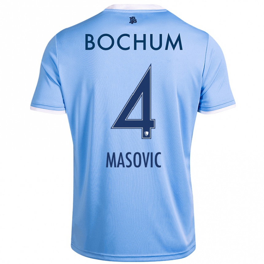 Kids Football Erhan Masovic #4 Sky Blue Away Jersey 2024/25 T-Shirt