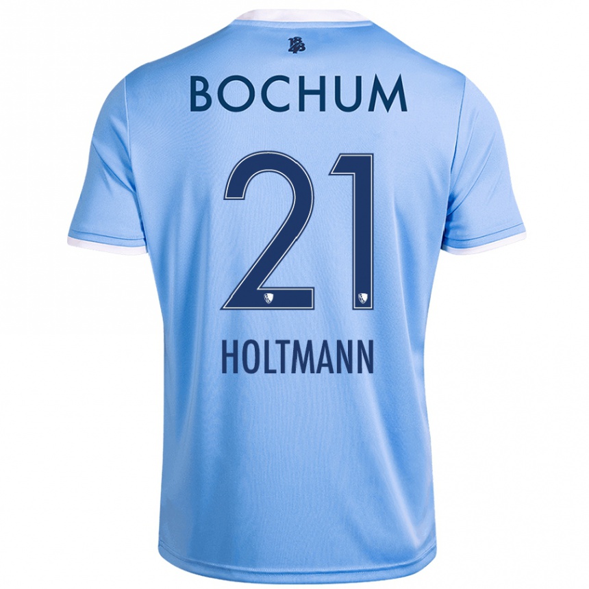 Kids Football Gerrit Holtmann #21 Sky Blue Away Jersey 2024/25 T-Shirt