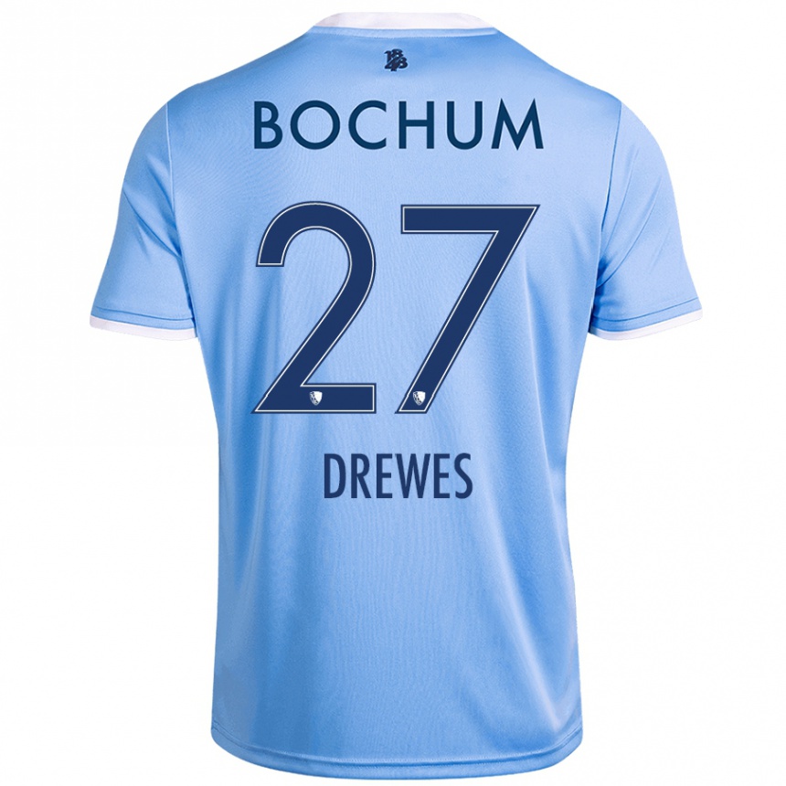 Kids Football Patrick Drewes #27 Sky Blue Away Jersey 2024/25 T-Shirt