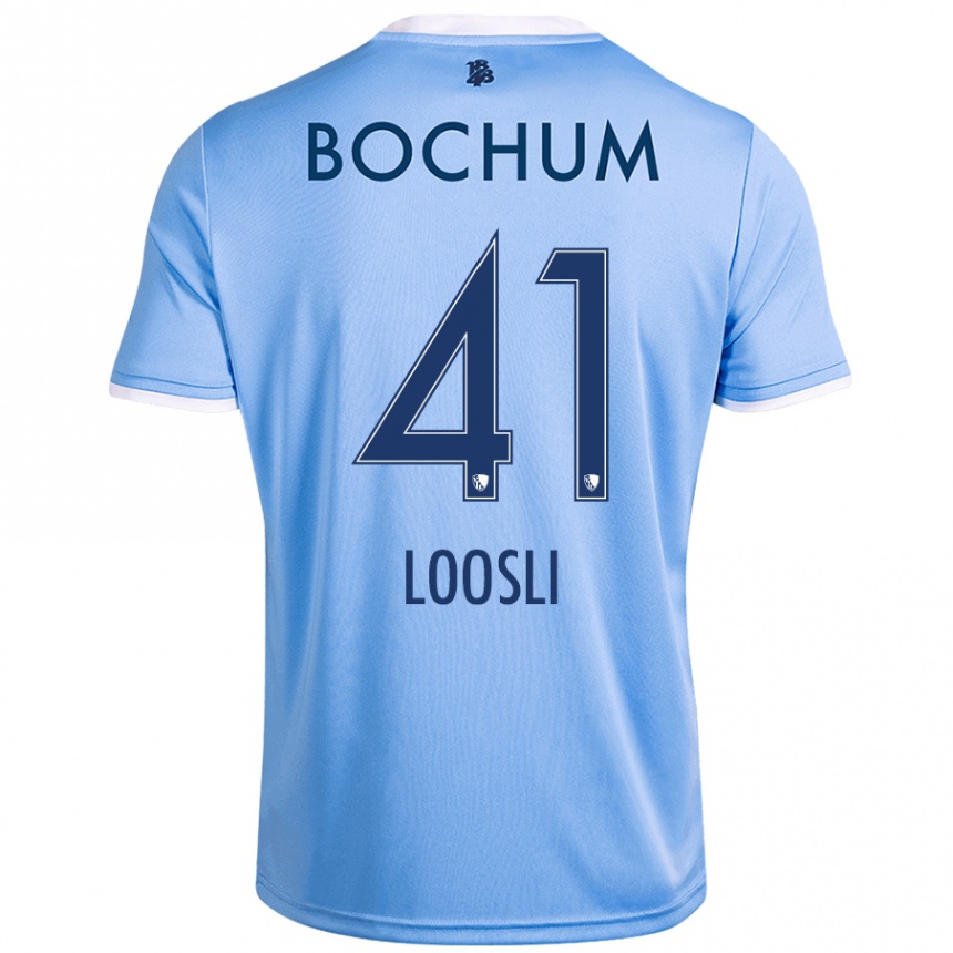 Kids Football Noah Loosli #41 Sky Blue Away Jersey 2024/25 T-Shirt