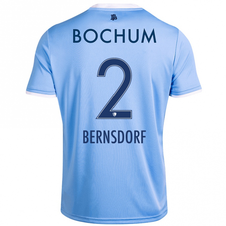 Kids Football Luca Bernsdorf #2 Sky Blue Away Jersey 2024/25 T-Shirt