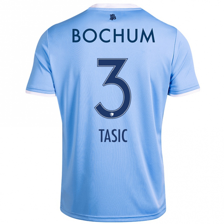 Kids Football Stevan Tasic #3 Sky Blue Away Jersey 2024/25 T-Shirt