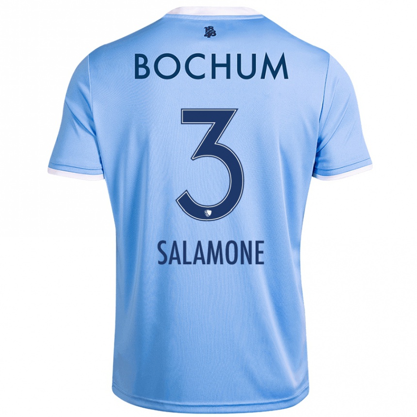 Kids Football Elia-Giona Salamone #3 Sky Blue Away Jersey 2024/25 T-Shirt