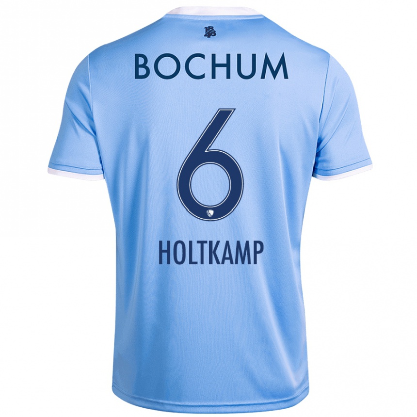 Kids Football Lars Holtkamp #6 Sky Blue Away Jersey 2024/25 T-Shirt