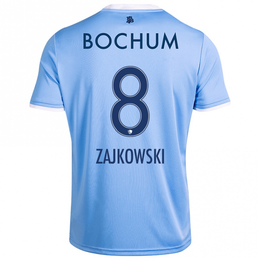 Kids Football Cedric Zajkowski #8 Sky Blue Away Jersey 2024/25 T-Shirt