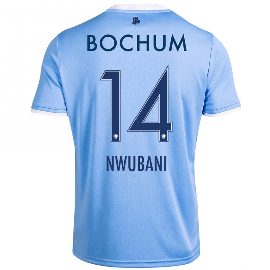 Kids Football Keleb Nwubani #14 Sky Blue Away Jersey 2024/25 T-Shirt