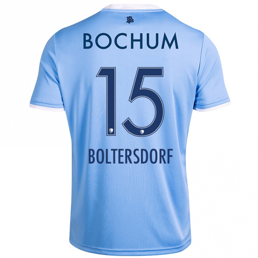 Kids Football Sebastian Boltersdorf #15 Sky Blue Away Jersey 2024/25 T-Shirt