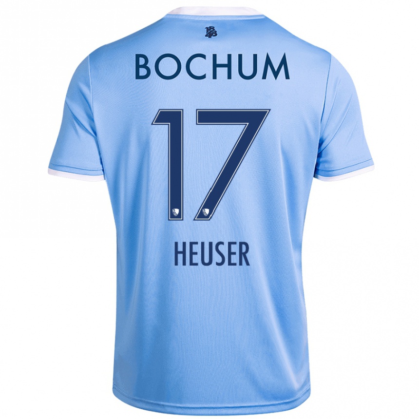 Kids Football Ben Heuser #17 Sky Blue Away Jersey 2024/25 T-Shirt