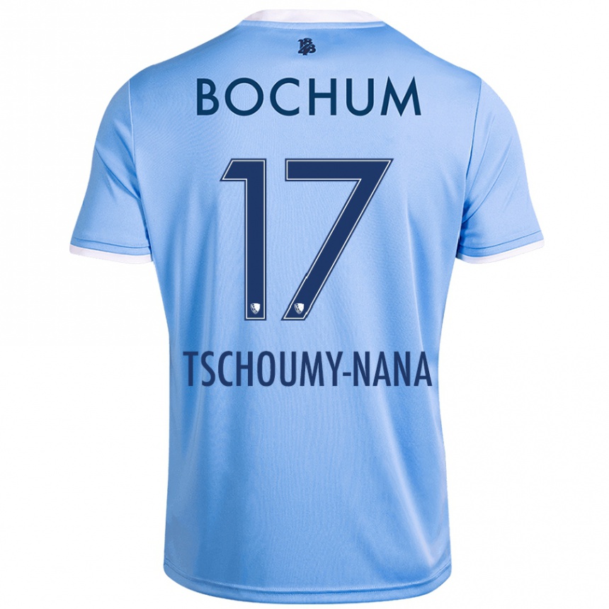 Kids Football Daryl Tschoumy-Nana #17 Sky Blue Away Jersey 2024/25 T-Shirt