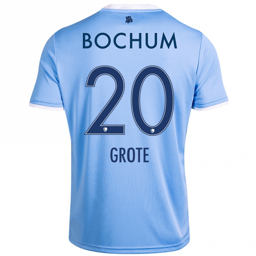 Kids Football Dennis Grote #20 Sky Blue Away Jersey 2024/25 T-Shirt