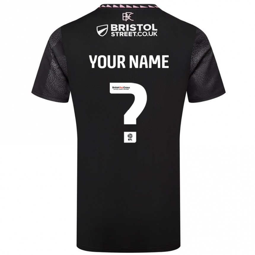 Kids Football Your Name #0 Black Away Jersey 2024/25 T-Shirt