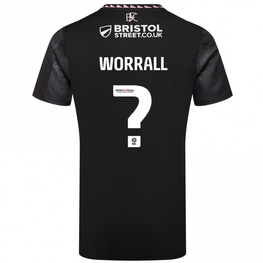 Kids Football Joe Worrall #0 Black Away Jersey 2024/25 T-Shirt