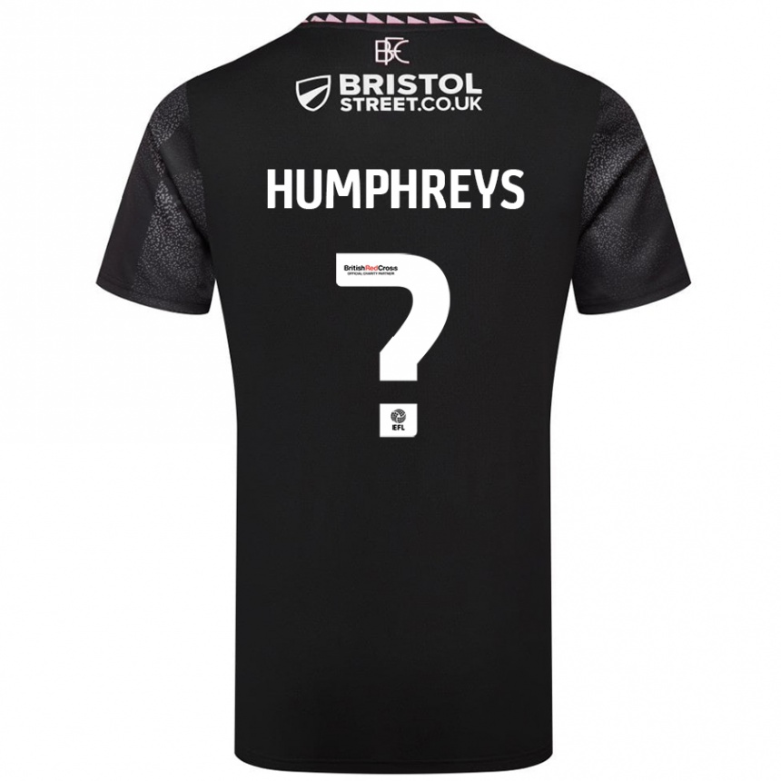 Kids Football Bashir Humphreys #0 Black Away Jersey 2024/25 T-Shirt