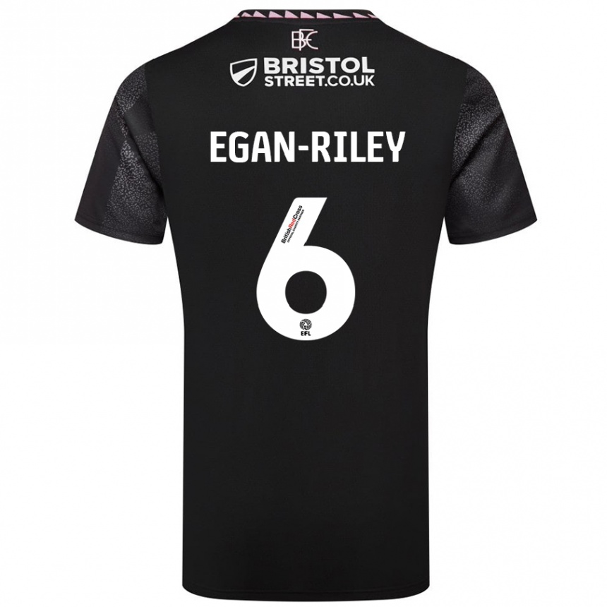 Kids Football Cj Egan-Riley #6 Black Away Jersey 2024/25 T-Shirt