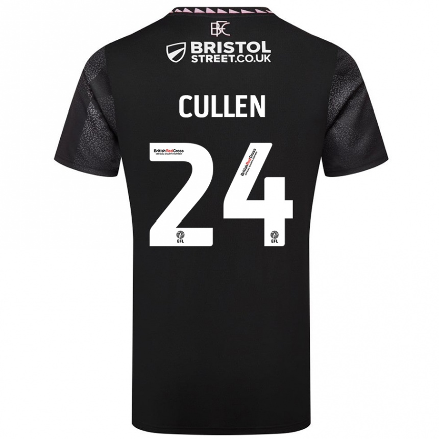 Kids Football Josh Cullen #24 Black Away Jersey 2024/25 T-Shirt