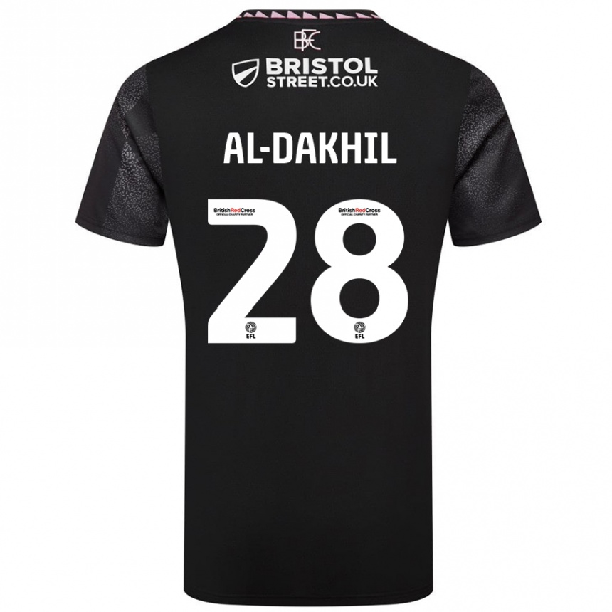 Kids Football Ameen Al-Dakhil #28 Black Away Jersey 2024/25 T-Shirt