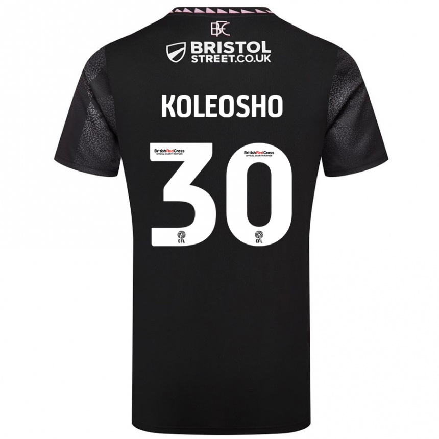 Kids Football Luca Koleosho #30 Black Away Jersey 2024/25 T-Shirt