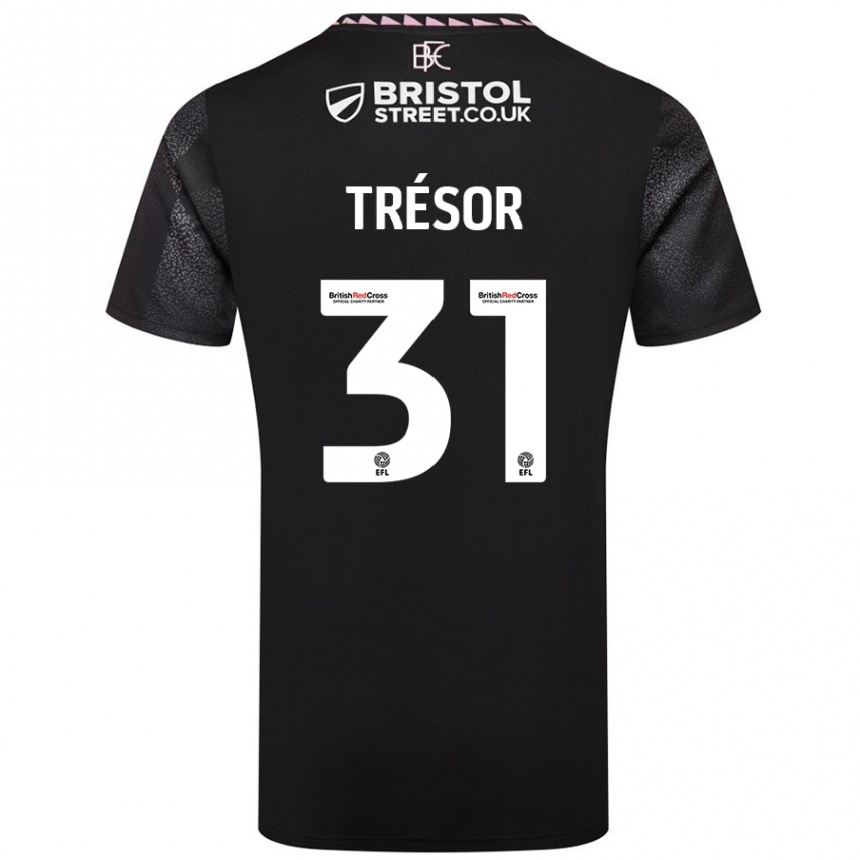 Kids Football Mike Trésor #31 Black Away Jersey 2024/25 T-Shirt