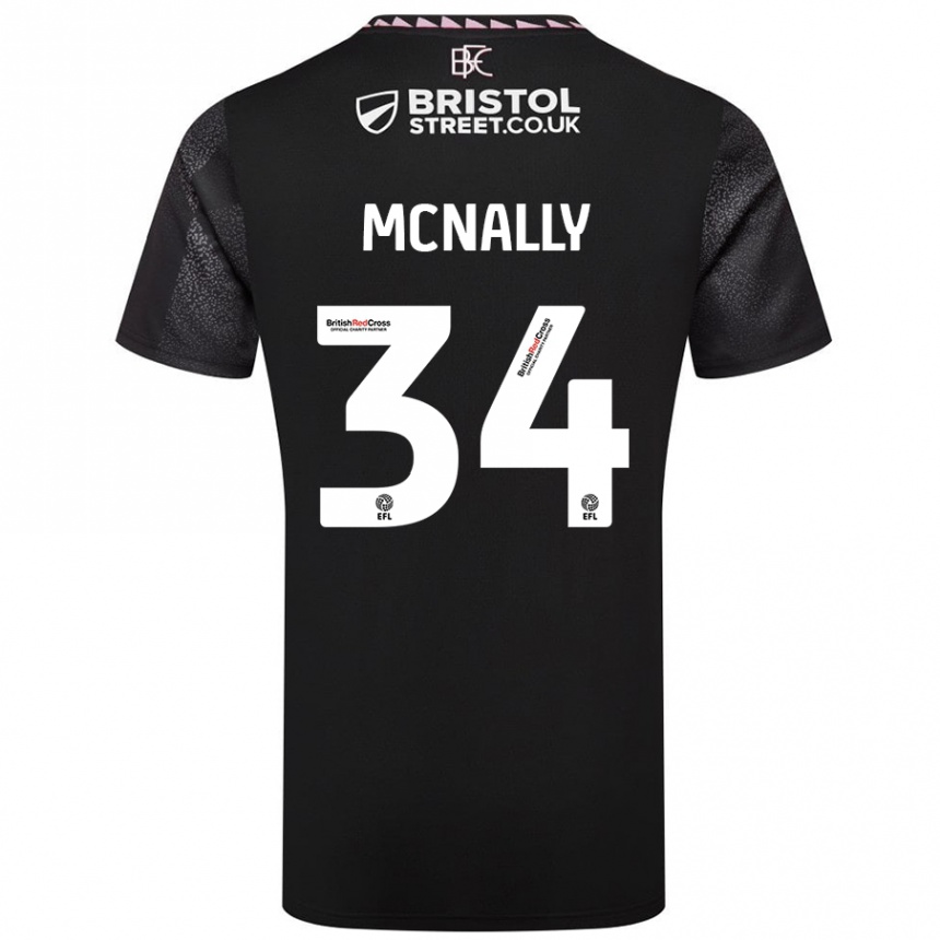 Kids Football Luke Mcnally #34 Black Away Jersey 2024/25 T-Shirt