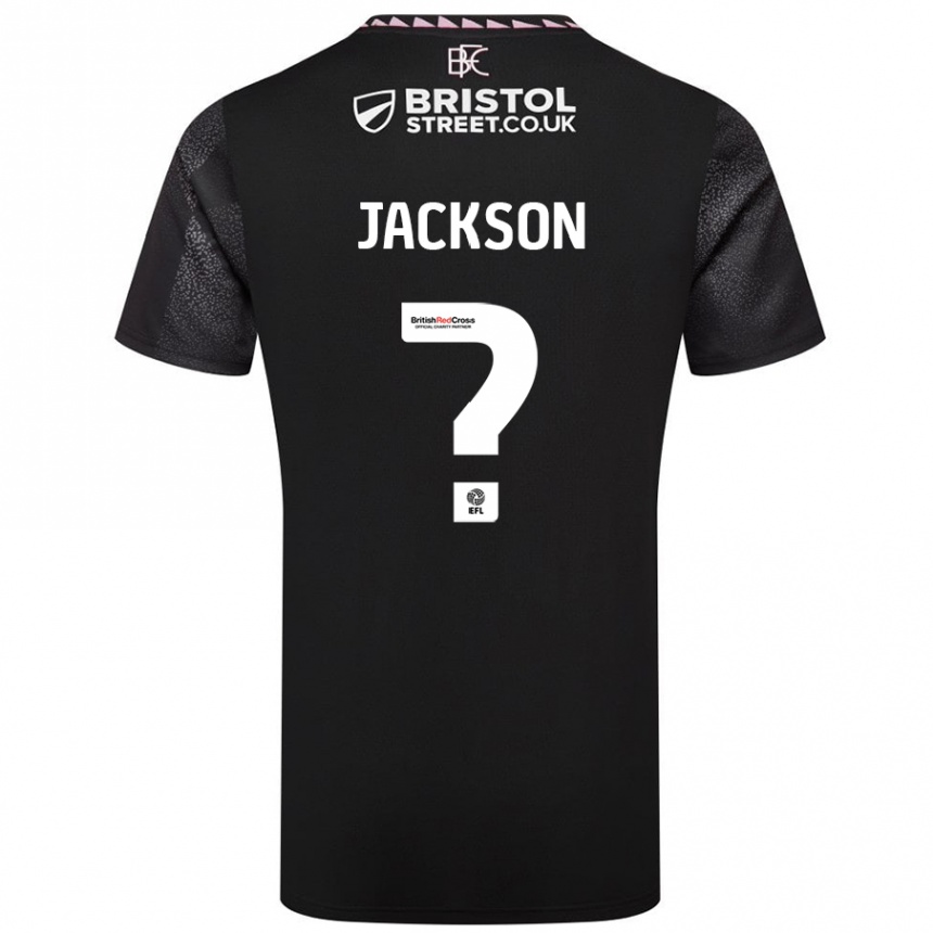 Kids Football Luca Jackson #0 Black Away Jersey 2024/25 T-Shirt