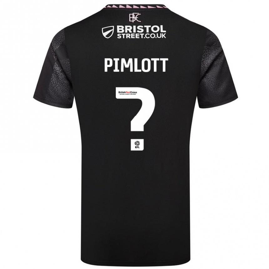 Kids Football Oliver Pimlott #0 Black Away Jersey 2024/25 T-Shirt