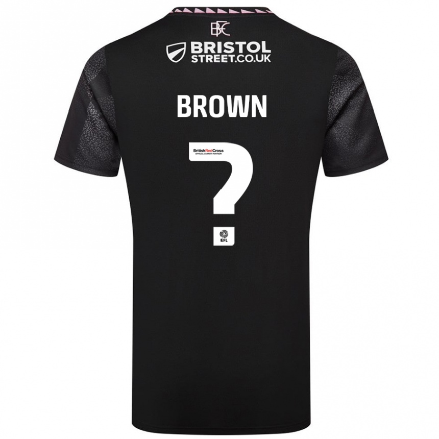 Kids Football Kian Brown #0 Black Away Jersey 2024/25 T-Shirt