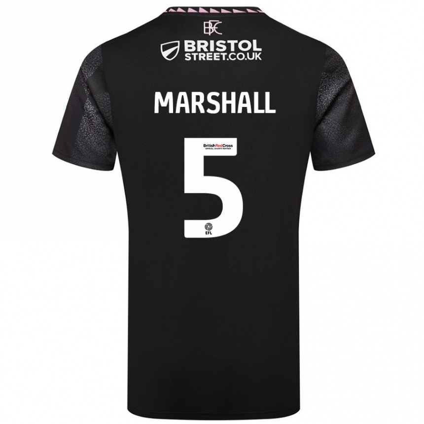 Kids Football Georgia Marshall #5 Black Away Jersey 2024/25 T-Shirt