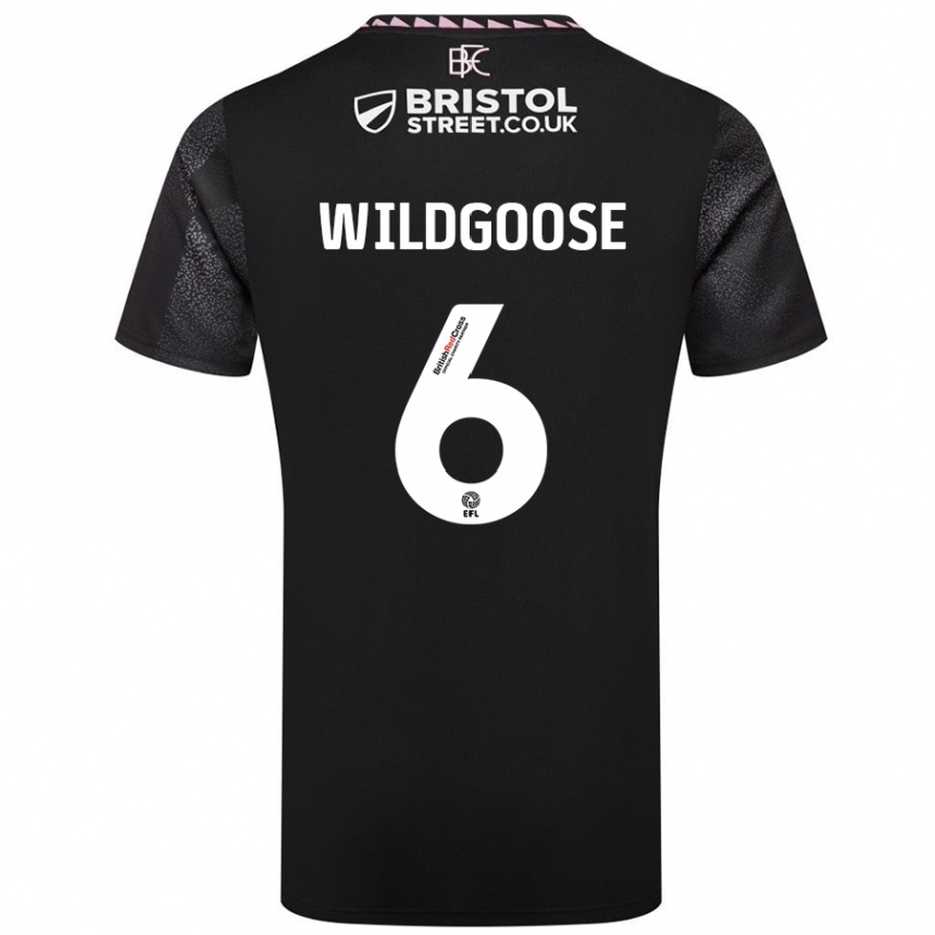 Kids Football Mikayla Wildgoose #6 Black Away Jersey 2024/25 T-Shirt