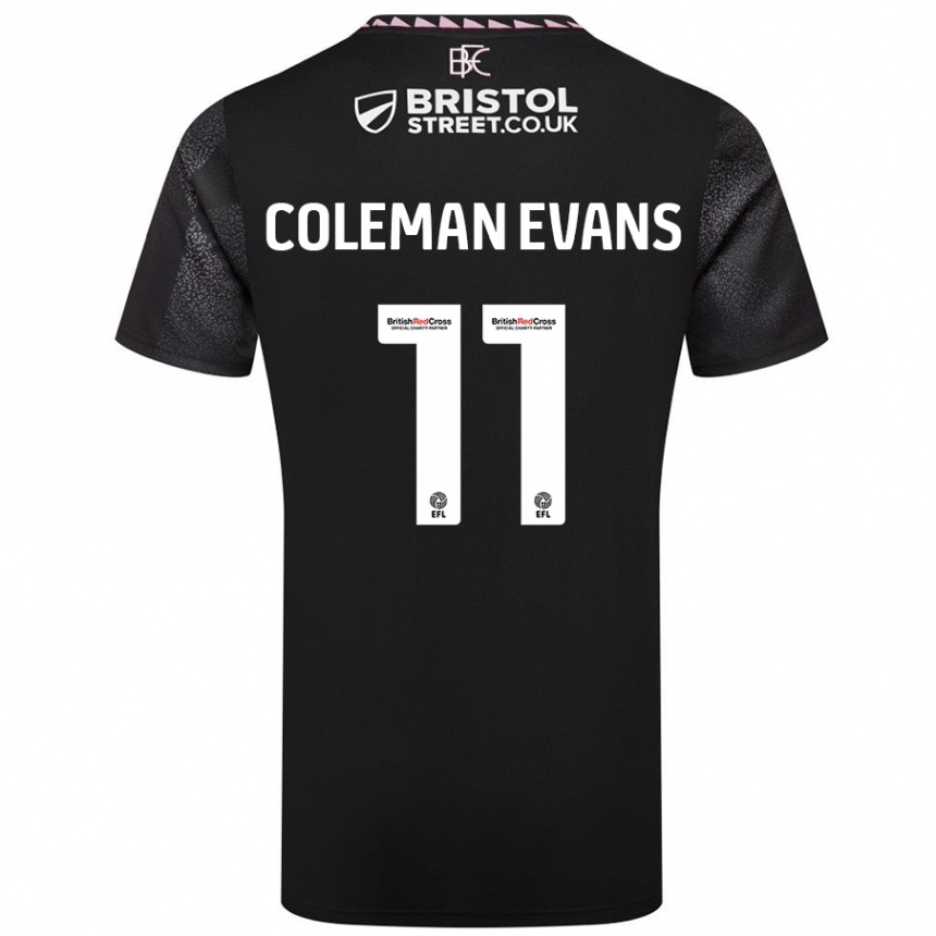 Kids Football Amaya Coleman-Evans #11 Black Away Jersey 2024/25 T-Shirt