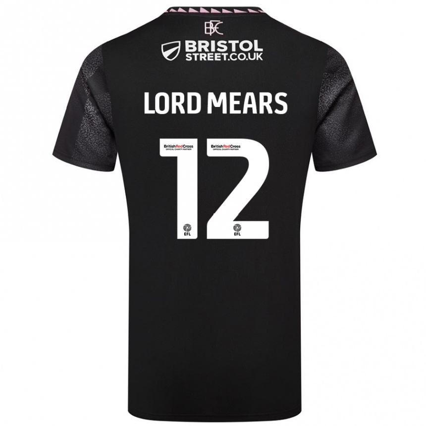 Kids Football Rhema Lord-Mears #12 Black Away Jersey 2024/25 T-Shirt