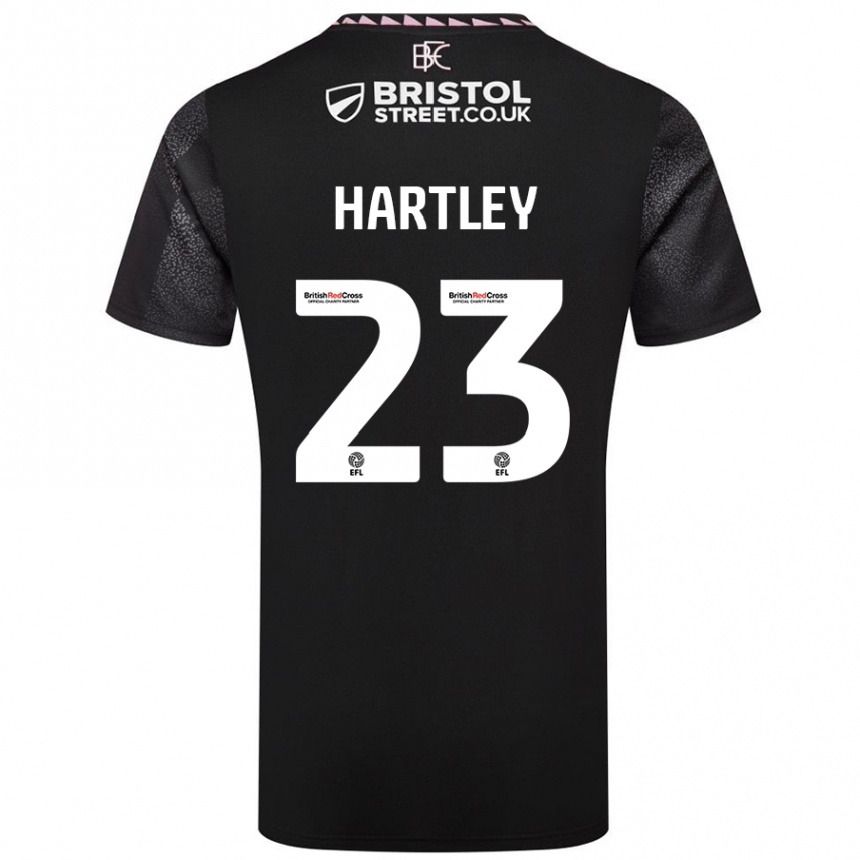 Kids Football Naomi Hartley #23 Black Away Jersey 2024/25 T-Shirt