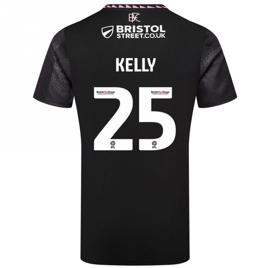 Kids Football Aimee Kelly #25 Black Away Jersey 2024/25 T-Shirt