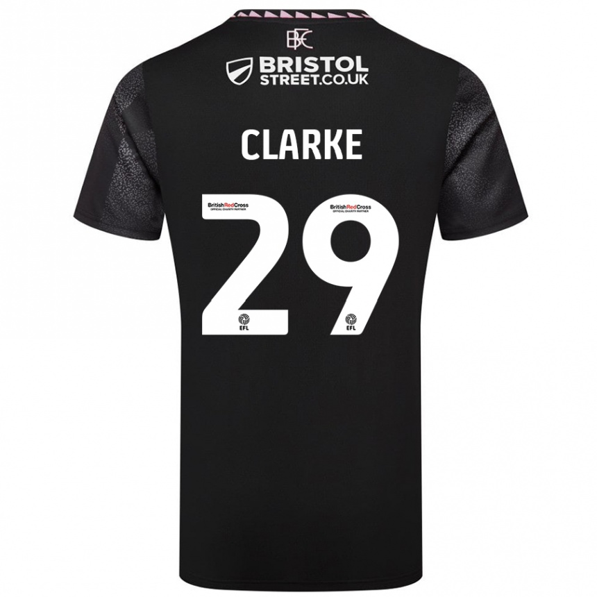 Kids Football Abby Clarke #29 Black Away Jersey 2024/25 T-Shirt