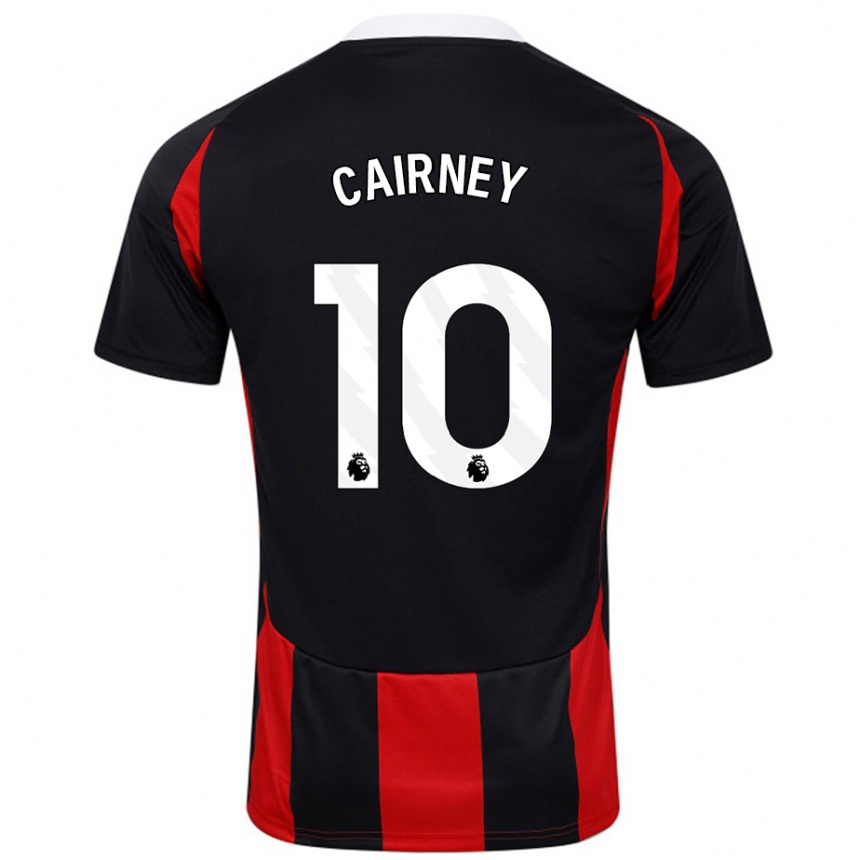 Kids Football Tom Cairney #10 Black Red Away Jersey 2024/25 T-Shirt