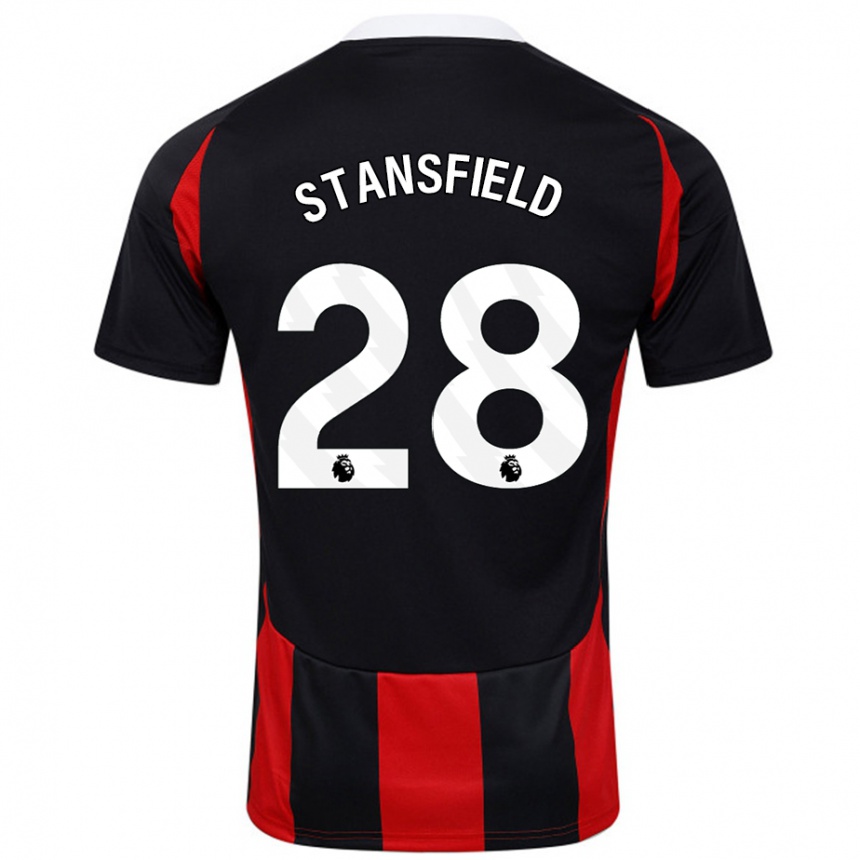 Kids Football Jay Stansfield #28 Black Red Away Jersey 2024/25 T-Shirt