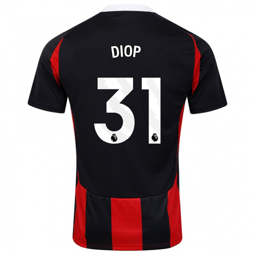 Kids Football Issa Diop #31 Black Red Away Jersey 2024/25 T-Shirt