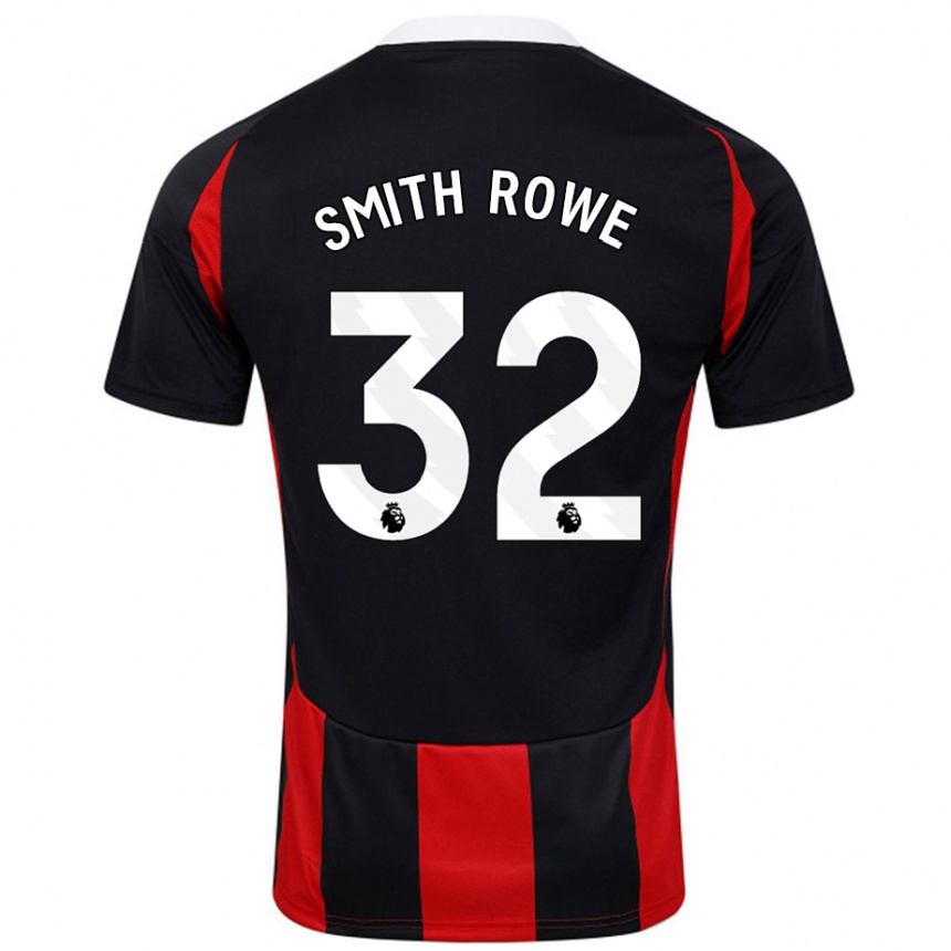 Kids Football Emile Smith Rowe #32 Black Red Away Jersey 2024/25 T-Shirt