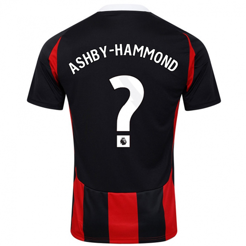 Kids Football Luca Ashby-Hammond #0 Black Red Away Jersey 2024/25 T-Shirt