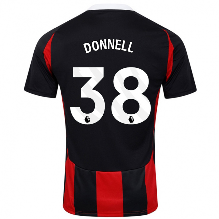 Kids Football Chris Donnell #38 Black Red Away Jersey 2024/25 T-Shirt