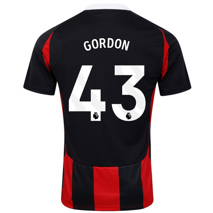 Kids Football Lemar Gordon #43 Black Red Away Jersey 2024/25 T-Shirt