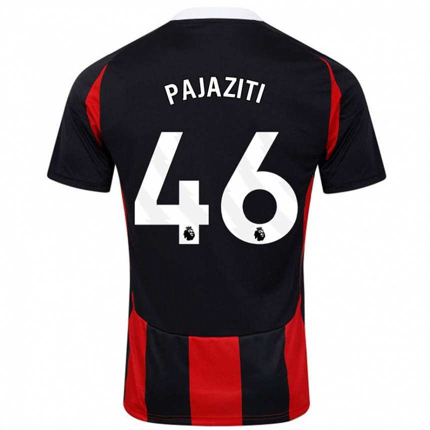 Kids Football Adrion Pajaziti #46 Black Red Away Jersey 2024/25 T-Shirt