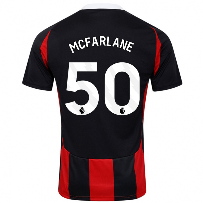 Kids Football Callum Mcfarlane #50 Black Red Away Jersey 2024/25 T-Shirt