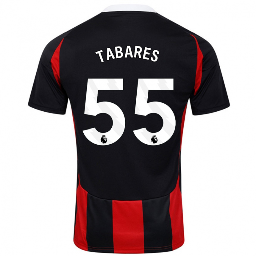 Kids Football Samuel Tabares #55 Black Red Away Jersey 2024/25 T-Shirt