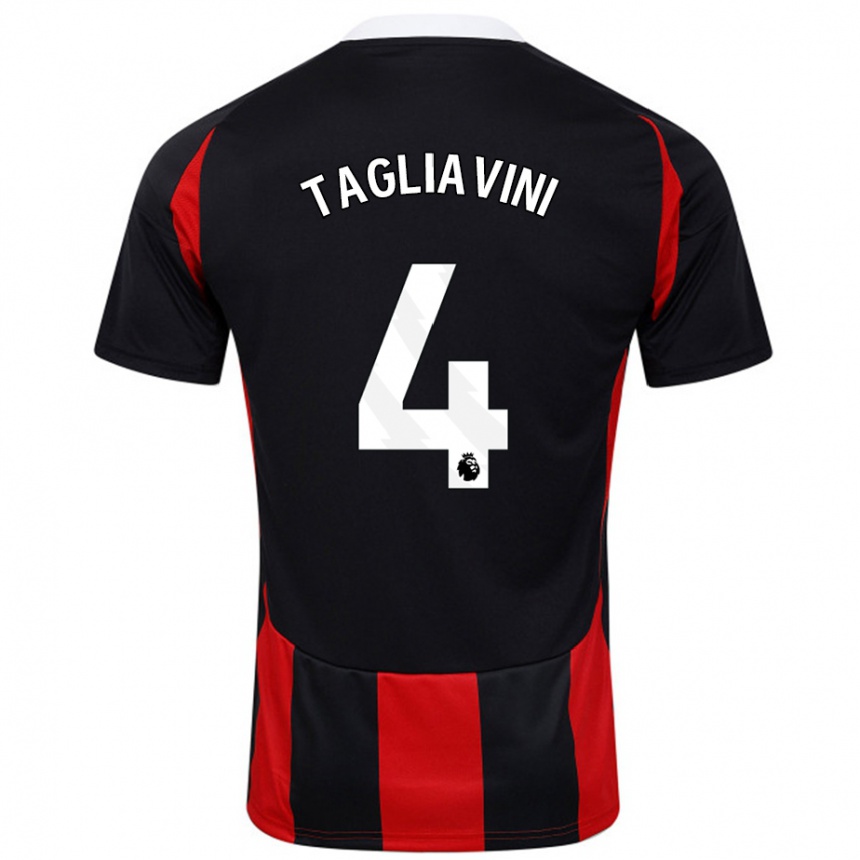 Kids Football Ella Tagliavini #4 Black Red Away Jersey 2024/25 T-Shirt