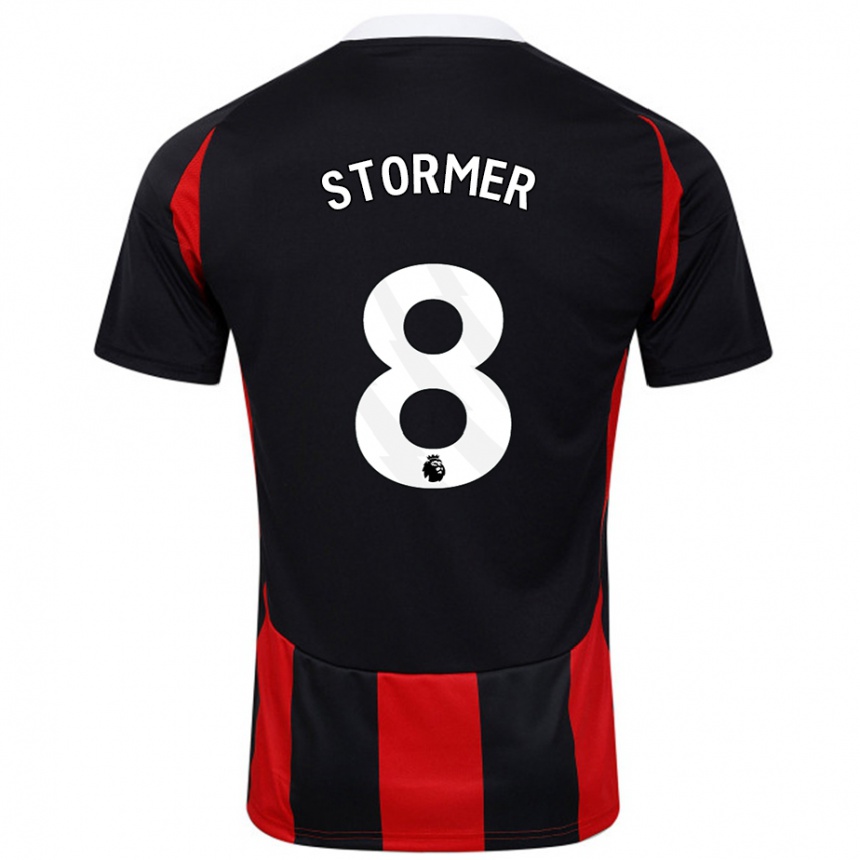 Kids Football Becky Stormer #8 Black Red Away Jersey 2024/25 T-Shirt