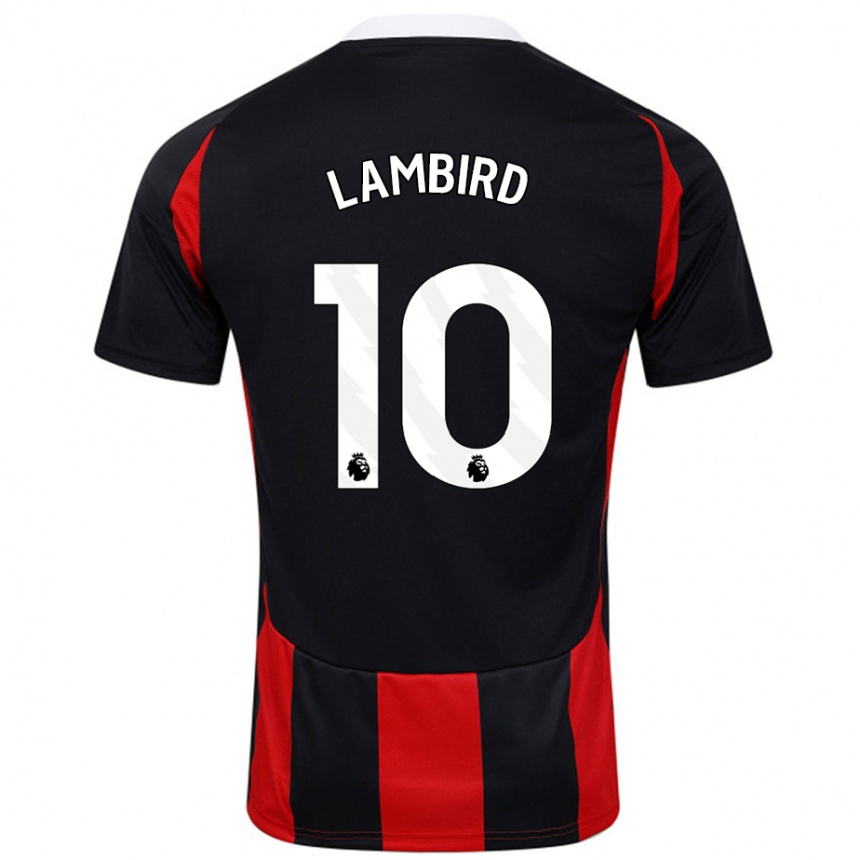 Kids Football Lilly Lambird #10 Black Red Away Jersey 2024/25 T-Shirt