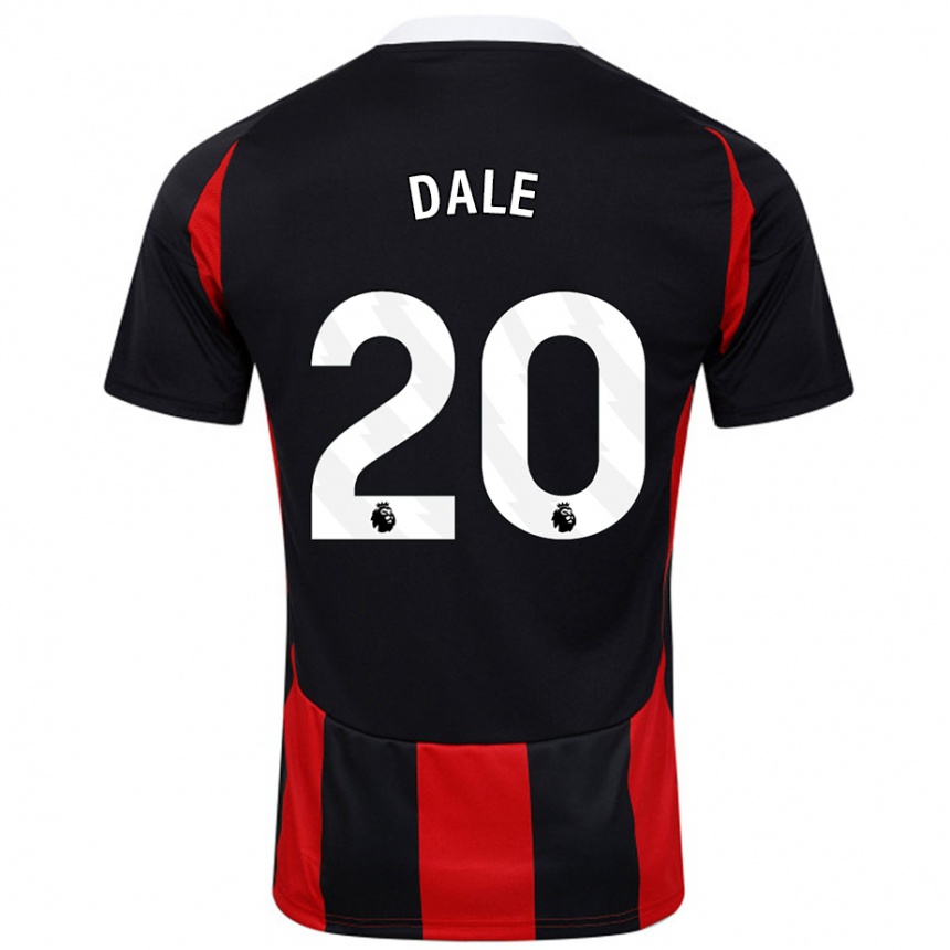 Kids Football Olivia Dale #20 Black Red Away Jersey 2024/25 T-Shirt