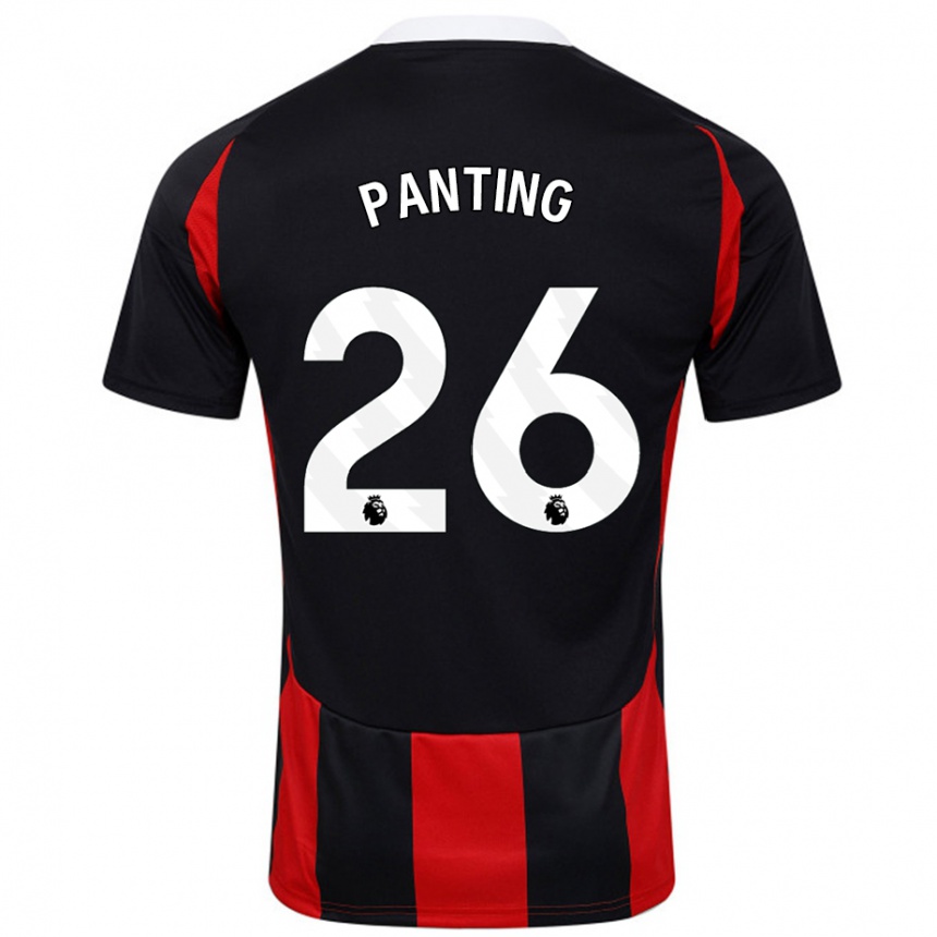 Kids Football Rachel Panting #26 Black Red Away Jersey 2024/25 T-Shirt