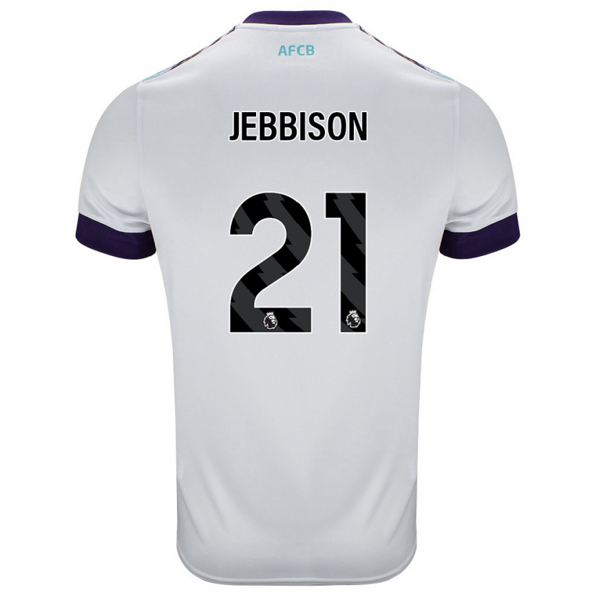 Kids Football Daniel Jebbison #21 White Green Purple Away Jersey 2024/25 T-Shirt