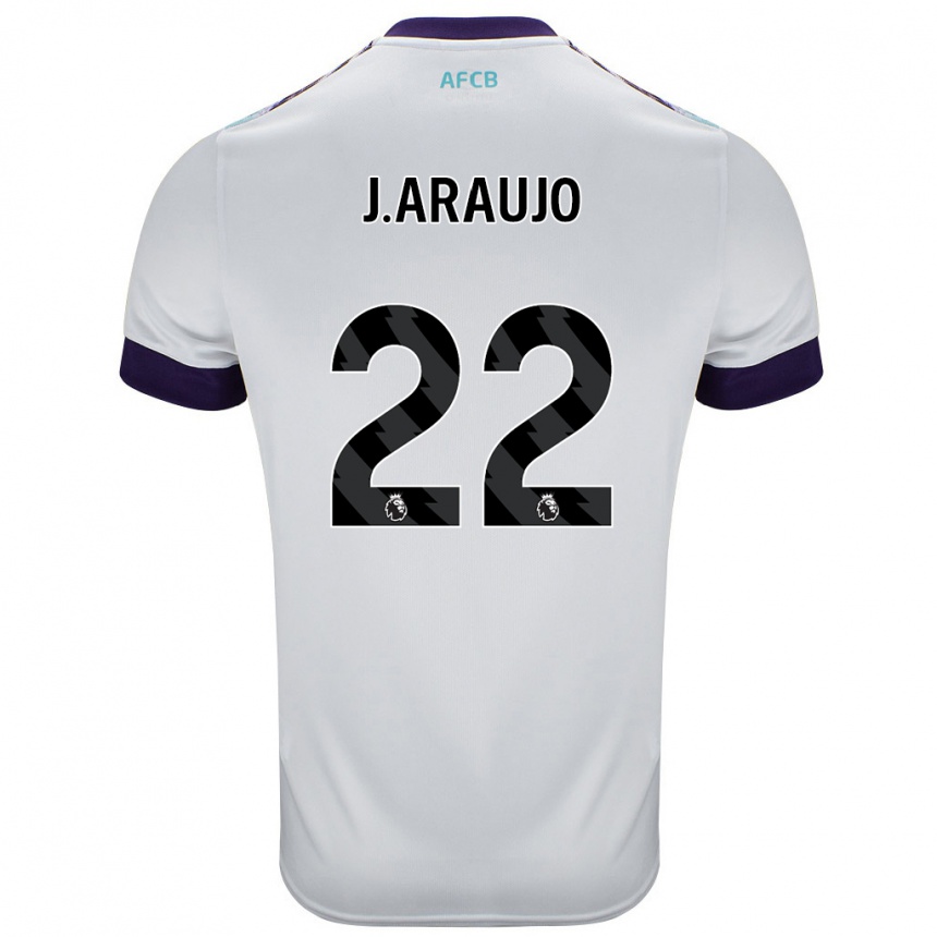 Kids Football Julián Araujo #28 White Green Purple Away Jersey 2024/25 T-Shirt